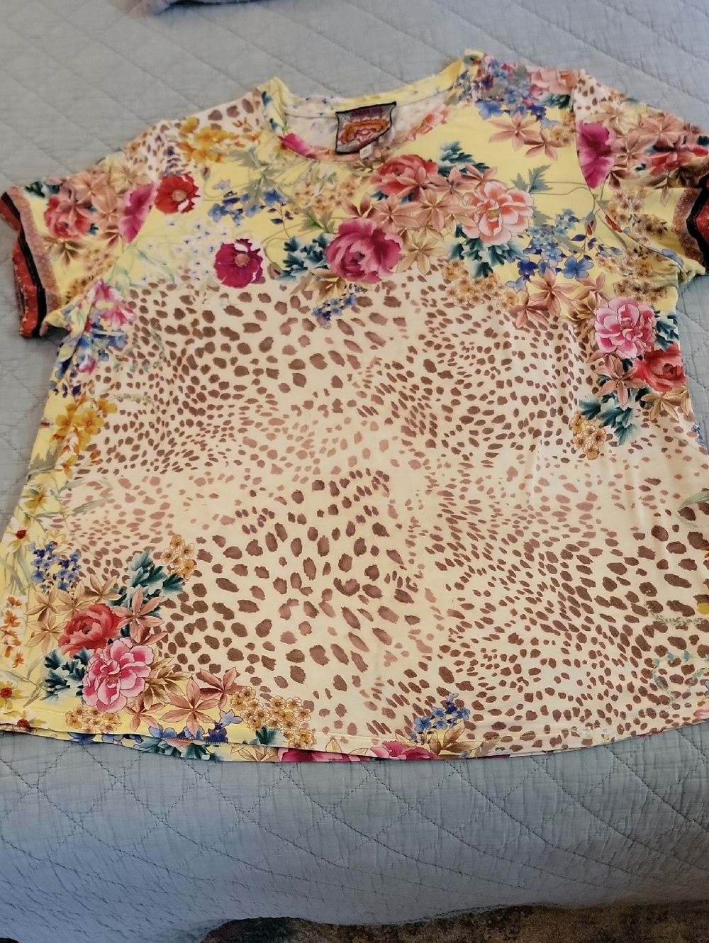 Johnny WAS Janie Swing Wildflowers Tshirt Sz XL
